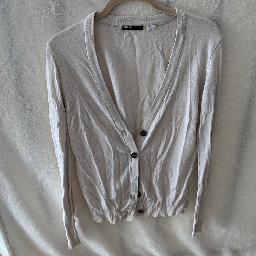 Banana Republic Cream Button-Up Cardigan